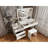 LED Lighted Makeup Vanity Table with Mirror - White Beauty Station with Storage Drawers, Matching Stool, and Organizing Compartments for Makeup Brushes and Cosmetics