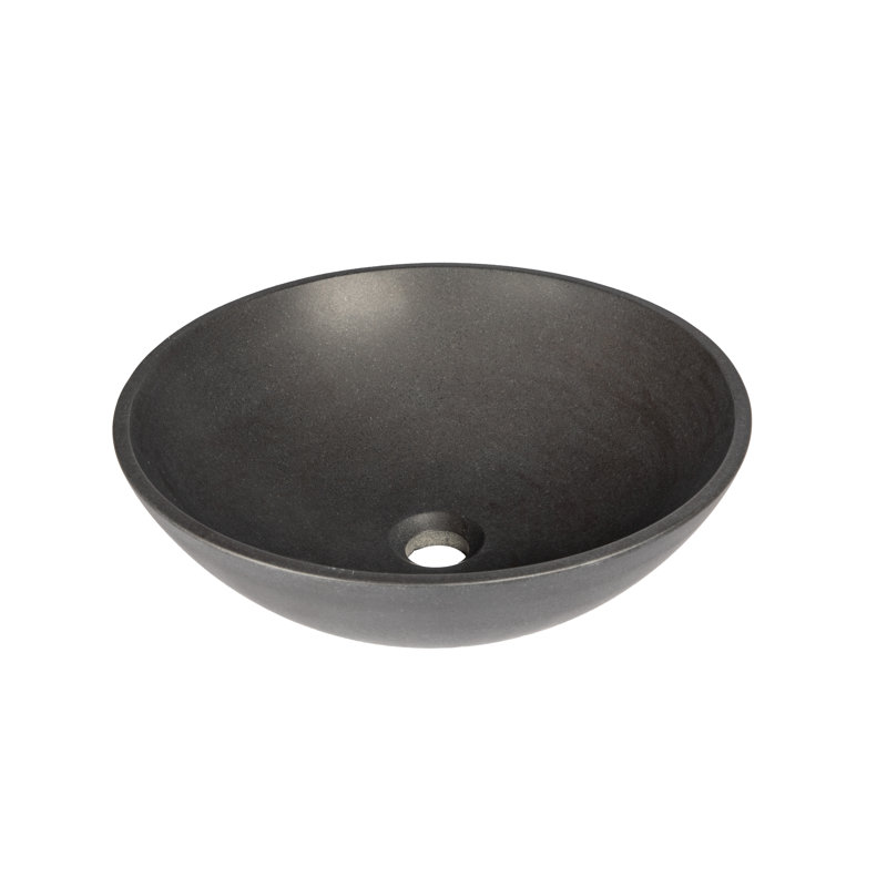 Eden Bath 16.5'' Matte Black Stone Circular Bathroom Sink
