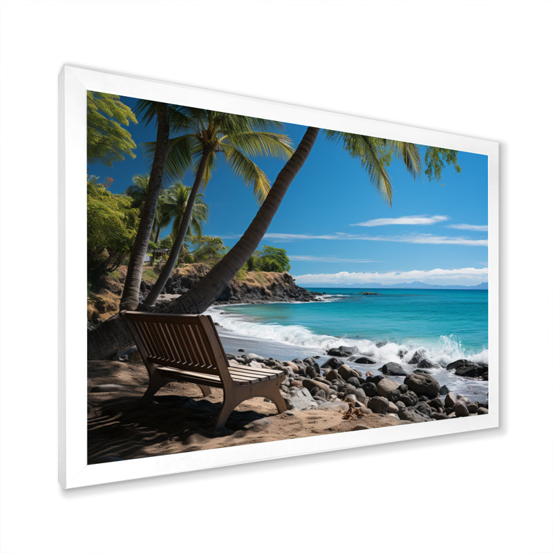 Caraibe Paradise Found I - impression, H 34 po x l 44 po x P 1,5 po, Cadre photo blanc