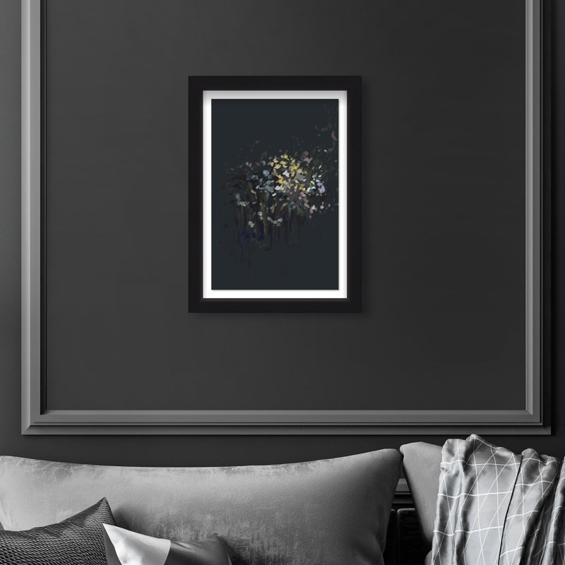 Midnight Flowers Print by Oliver Gal, 11.5"H x 16.5"W, Black Shadowbox