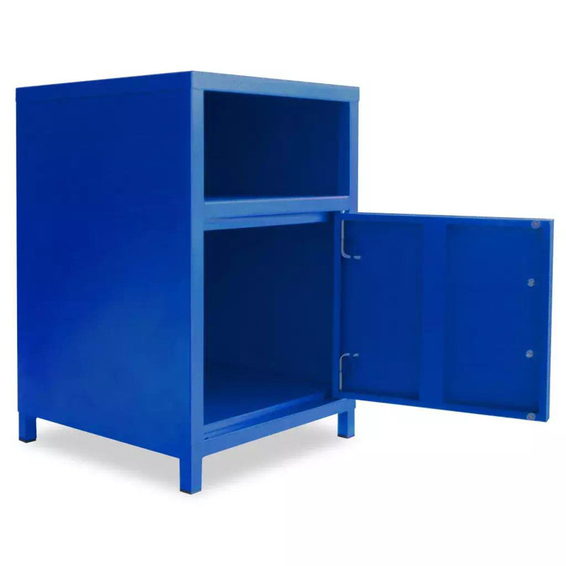 Wilderen 35cm W Metal Bedside Table, Blue