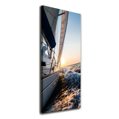 Yacht On The Sea - Wrapped Canvas Print