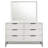 Noro 2 Piece Modern Wide Dresser And Mirror Set, 6 Drawers, White