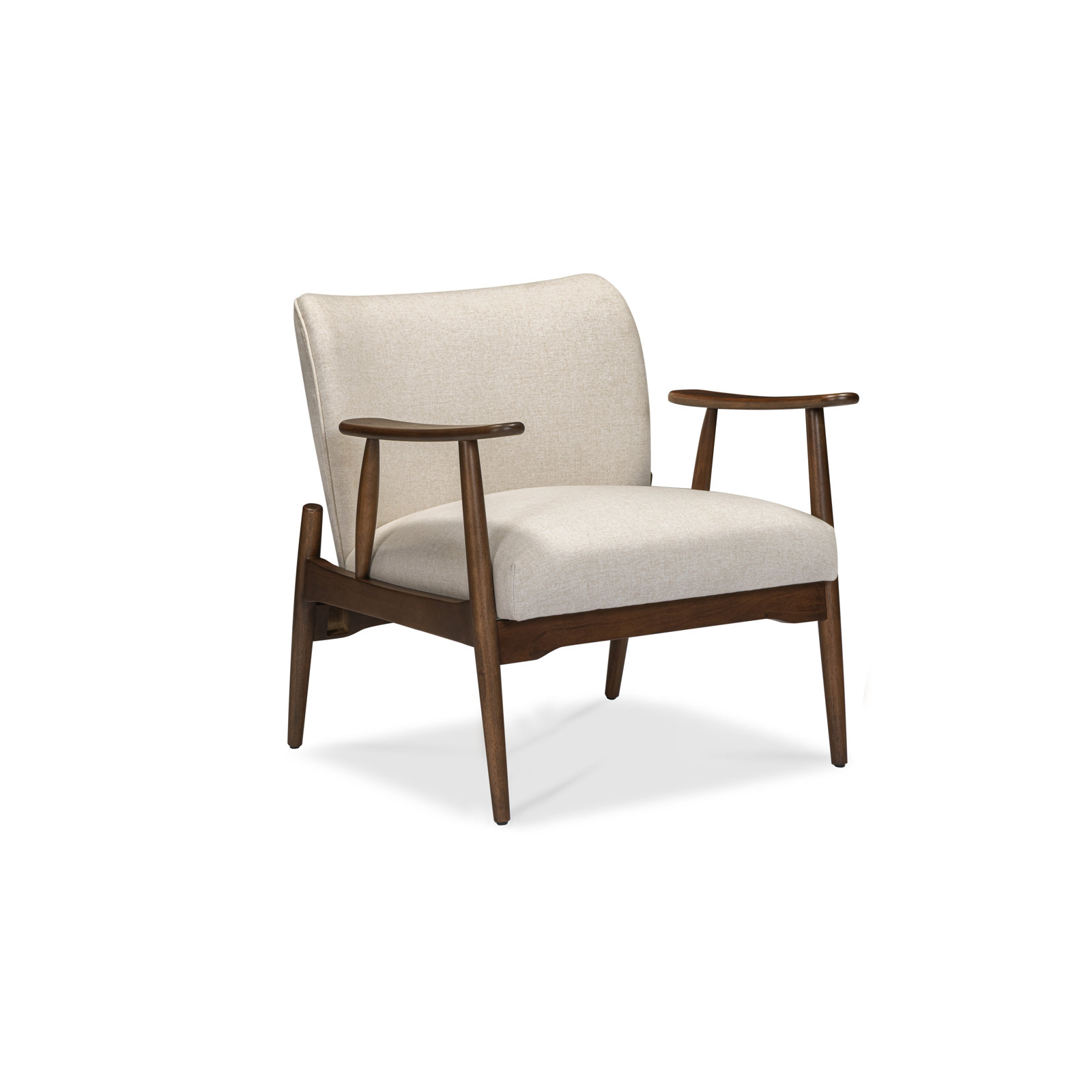 Elon 37" W Lounge Chair, Cream, Dark Brown