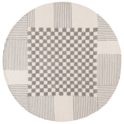 Arbyrd Hand Tufted Wool Pile Checkered Rug