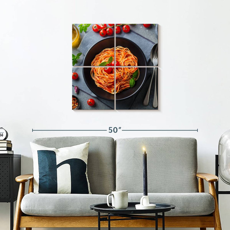 Yarlin, sauce tomate et pâtes, H 26 po x l 26 po