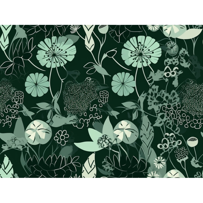 Motif floral de rideau de douche_5993, H 73 po x l 70 po