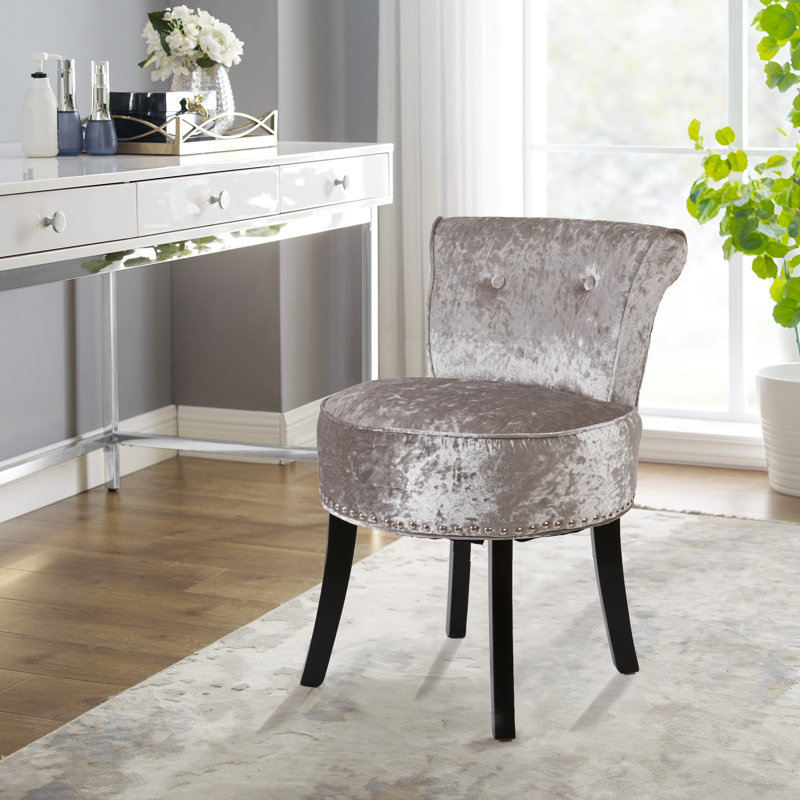 Dammian Solid Wood Accent Stool, Gray