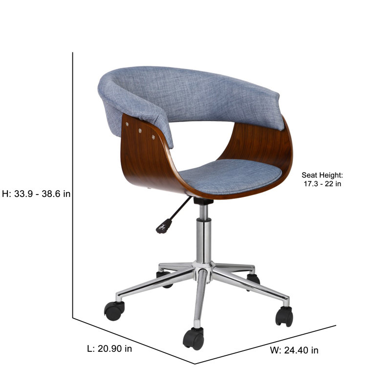Polyester Blend Task Chair, Blue