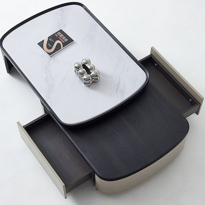 Stretchable microcrystalline stone coffee table