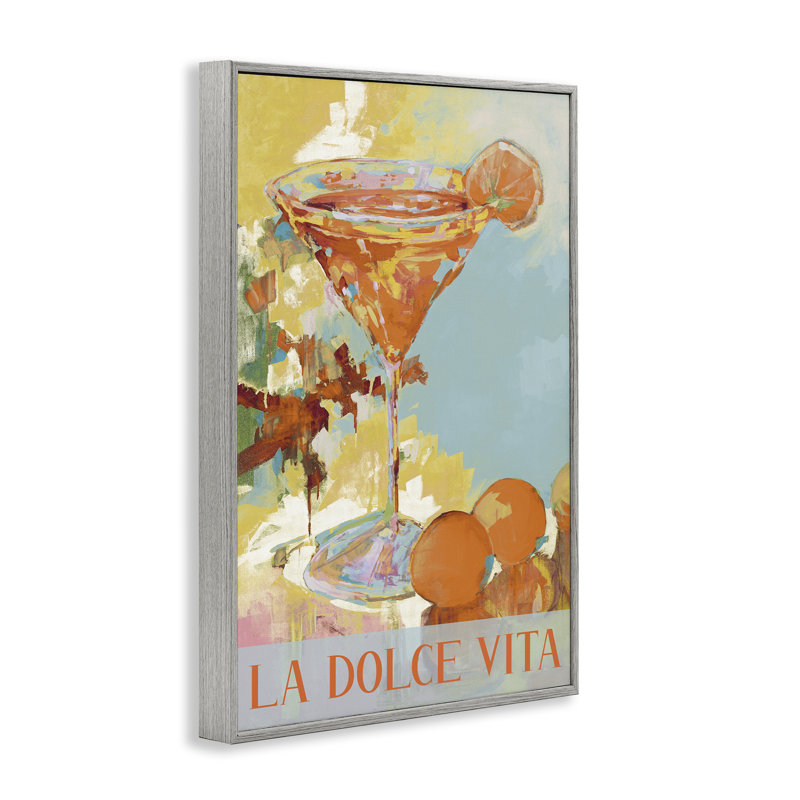 «Dolce Vita Summer Cocktail», estampe numérique, design par JANE SLIVKA, H 30 po x l 20 po, Estampe numérique Farmhouse