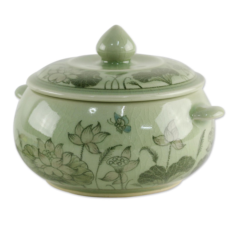 Celadon Handmade Earthenware Soup Bowl