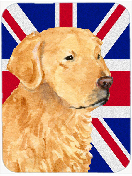 Extracteur doré de caroline avec planche à découper en verre à drapeau anglais britannique Union Jack