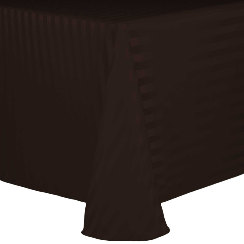 Ultimate Textile Satin Stripe Rectangular Tablecloth, 156" x 108", Espresso, 2