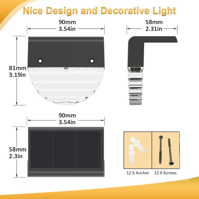 Solar Deck Lights, 6 Pack Waterproof LED Solar Lights Outdoor, Solar Step Lights Solar Fence Lights, Solar Lights For Outside, Garden, Patio, Stairs,Yard,10 Lumens, Warm White/Color Changing Lighting