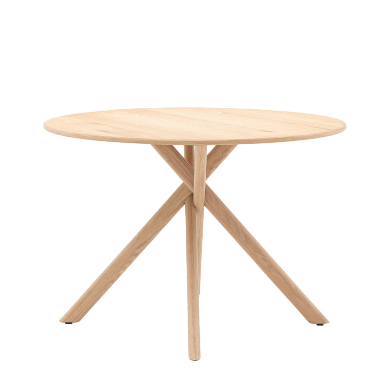 Round Solid Wood Base Dining Table