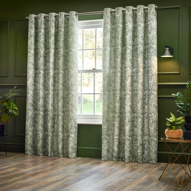 Kozan Room Darkening Curtain Pair, 117 W x 183 D cm, Green