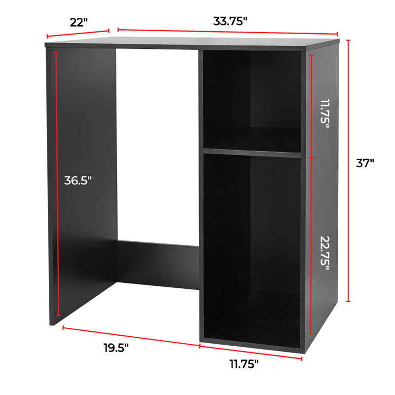 Burdman 33.75'' W Shelving Unit, Black