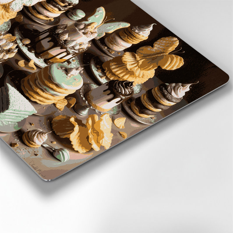 Desserts, pommes de terre croustillantes, art mural en métal noir, 11" H x 14" W