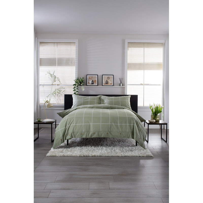 Crossley Heath Duvet Set – 100% Cotton With Piped Cotton Gingham [EU ONLY] Duvet Cover Set with Pillowcases Included