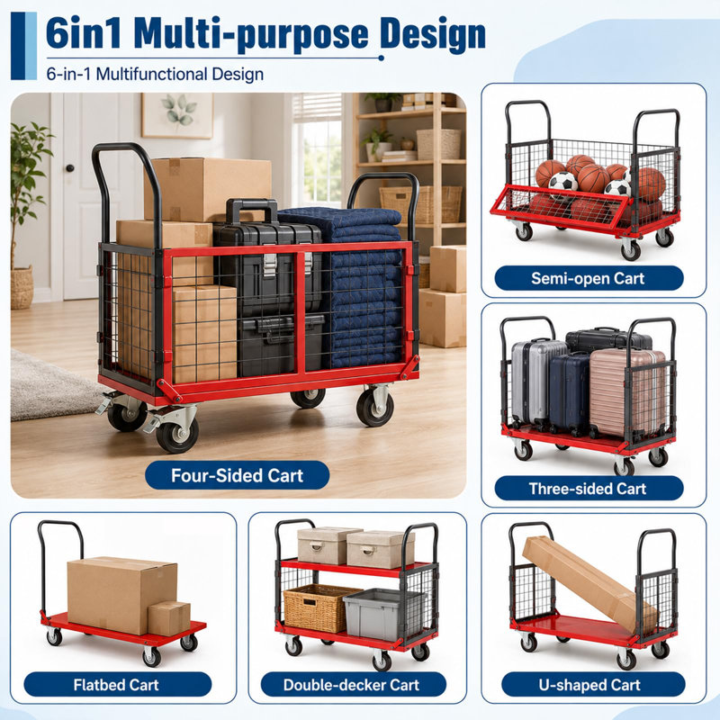 Utility Cart, 24*39 inches black and red