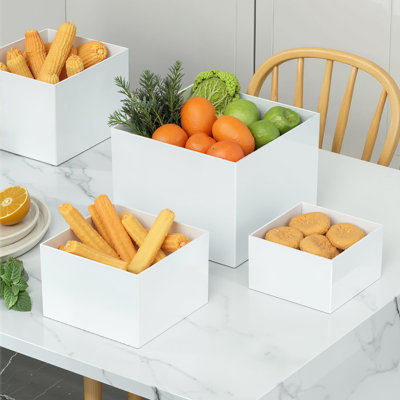 Buffers, élévateurs de nourriture pour table de buffet, présentoir pour la restauration de figurines de bijoux de dessert, présentoir de cube en acrylique emboîtable avec fond creux 4PCS 7 "8" 9 "10"