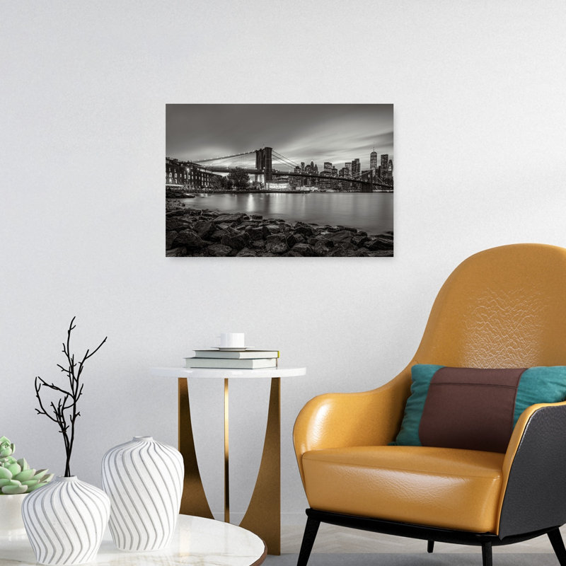 " New York City Abstract Contemporary Beach City Wall Art Print " by Guillermo Flores, 16" H x 24" W