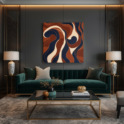 Art mural abstrait sur toile brun