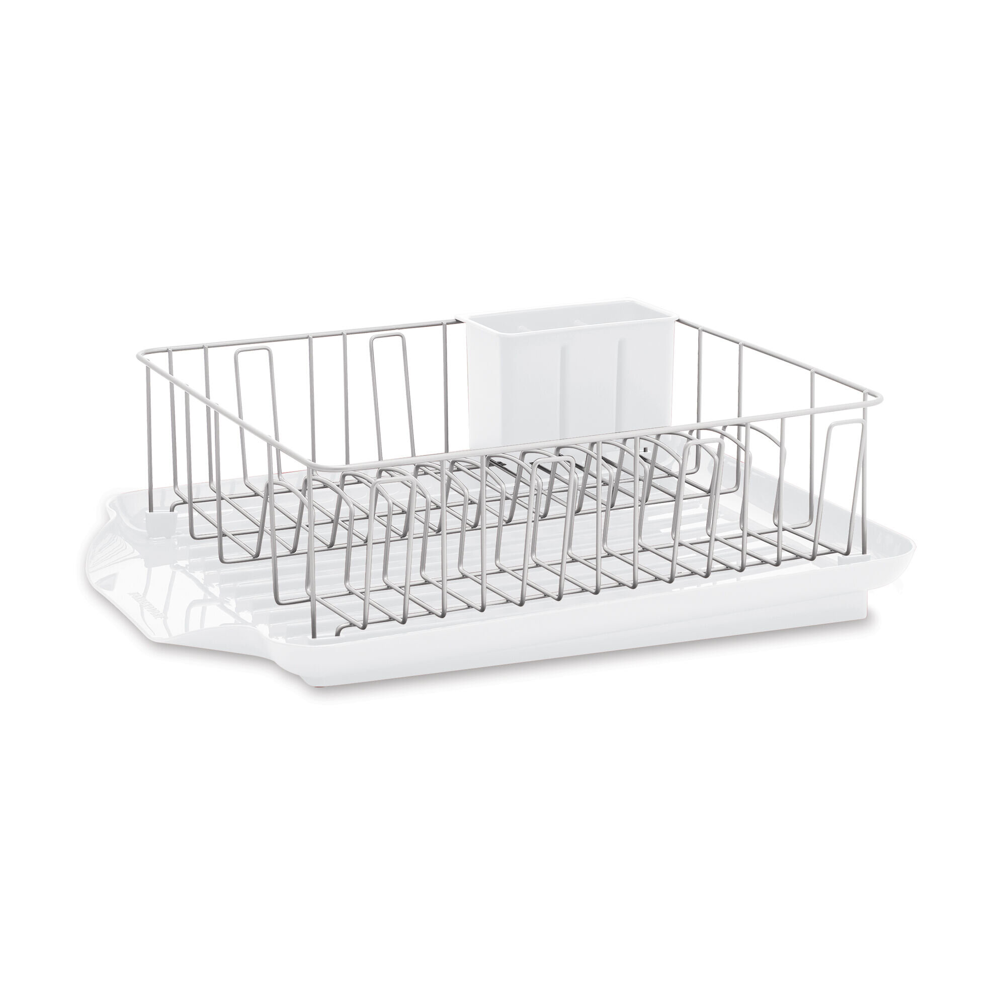 Home Basics 3 Piece Vinyl Coated Steel Dish Drainer with Drip Tray