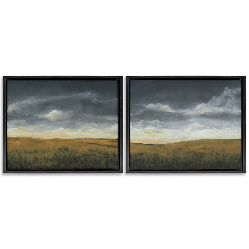 «Stormy Meadow Landscape», ensemble de 2 toiles flottantes, design par Michael Willett, H 17 po x l 21 po
