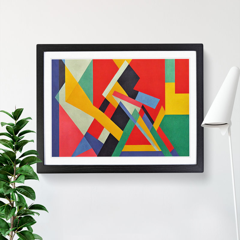XH1022-8670X Suprematism Abstract Art Vol.1 1 Piece Single Picture Frame Wall Art, 25cm H x 34cm W x 2cm D, Black