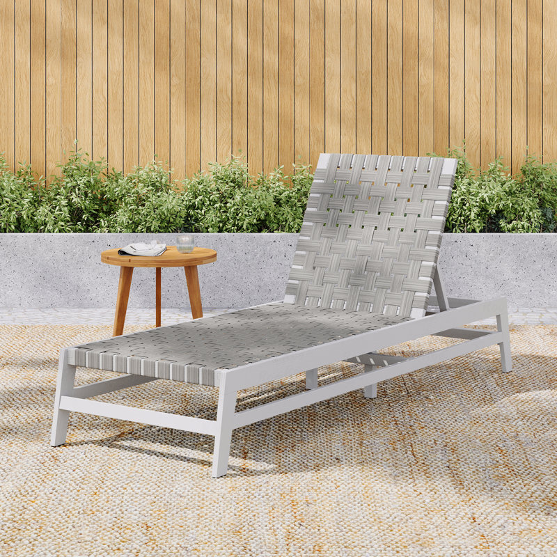Outdoor Rope Chaise Lounge Chair, Gray