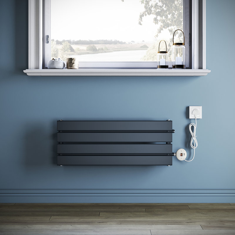 5.8cm, Smart WiFi-Enabled Electric Radiator Flat Panel with Intelligent Heating Control, 80" H x 30" W x 5.80" D, Anthracite