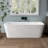 67'' Wall-Mount Acrylic Bathtub Deep Soaking Bathtub
