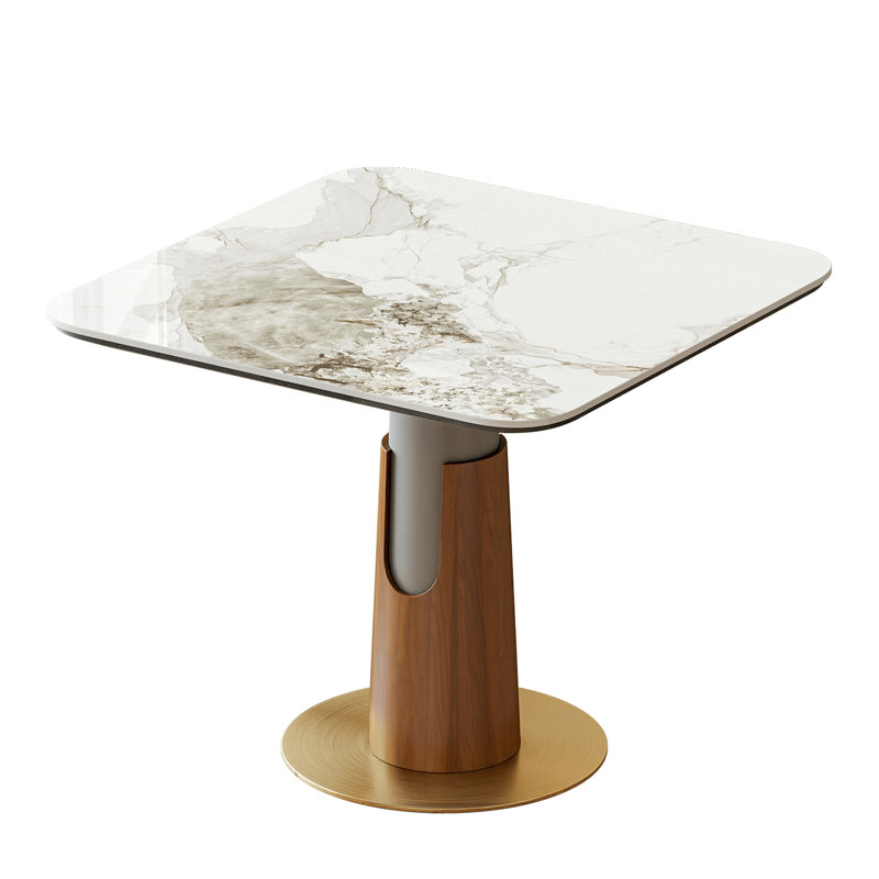 with Stainless Steel Base Dining Table