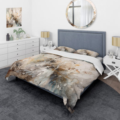 Ensemble de housse de couette à motif géométrique blanc et gris à motif géométrique blanc et gris