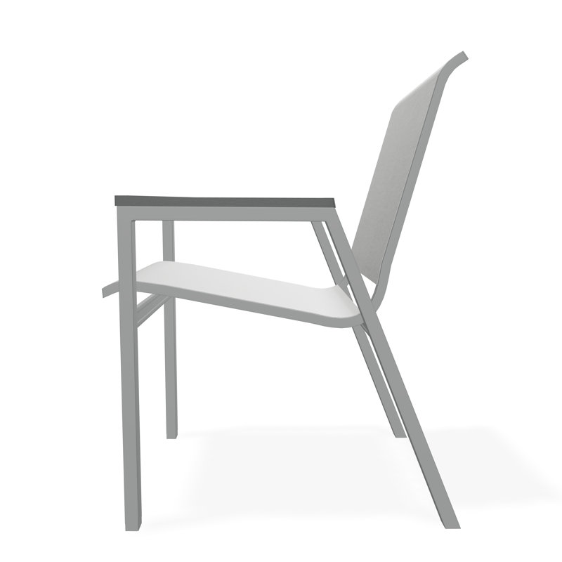 Bazza Outdoor Dining Chair, Graphite, Alloy Sunbrella®