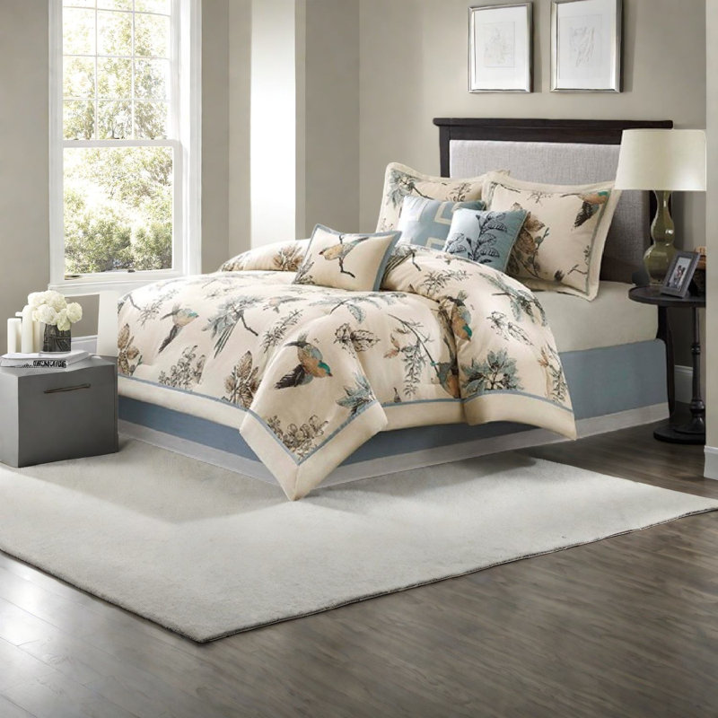 Luxury Cotton Bedding Sets, Khaki, Rustic Style For Home