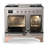 Majestic III Series 40 Inch Dual Fuel Range with 6 Sealed Burners, Griddle, in Stainless Steel (Liquid Propane, Copper Trim)-124828632-124828637-124828642