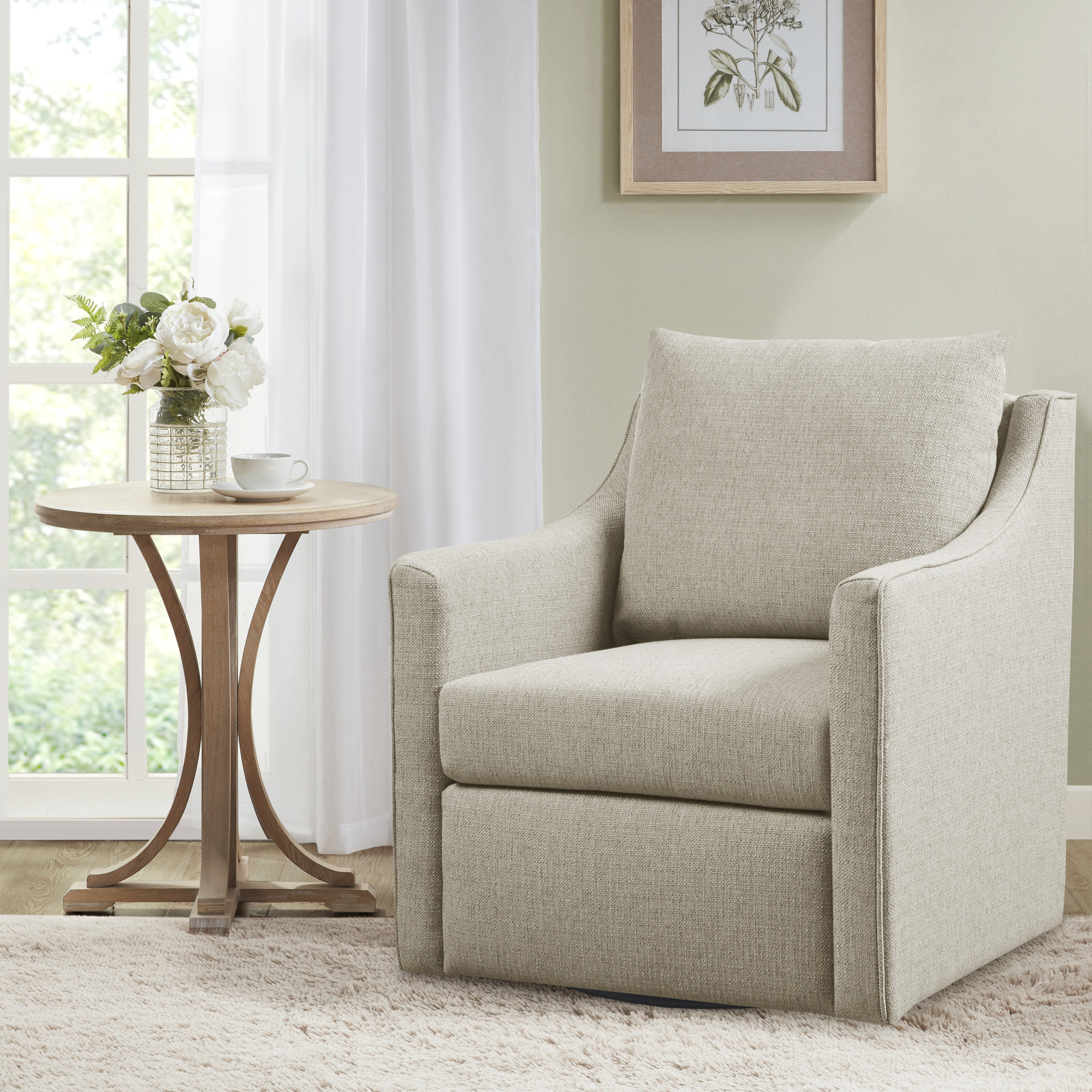 Martha Stewart Christian Upholstered Swivel Armchair \u0026 Reviews | Wayfair, image size:2000x2000