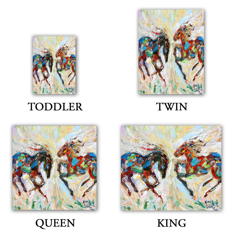 Ensemble de housse de couette en microfibre DiaNoche par Karen Tarlton - Horse Play III