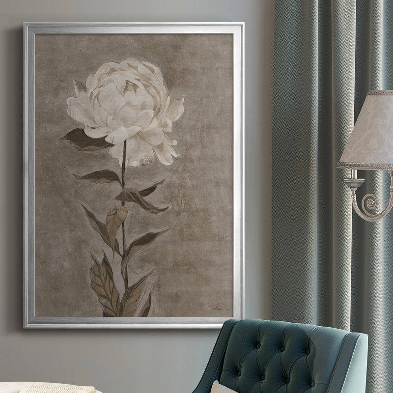 «PRÉTÉ COMME PEONY», reproduction encadrée de qualité supérieure, Argent argent, H 24,5 po x l 18,5 po