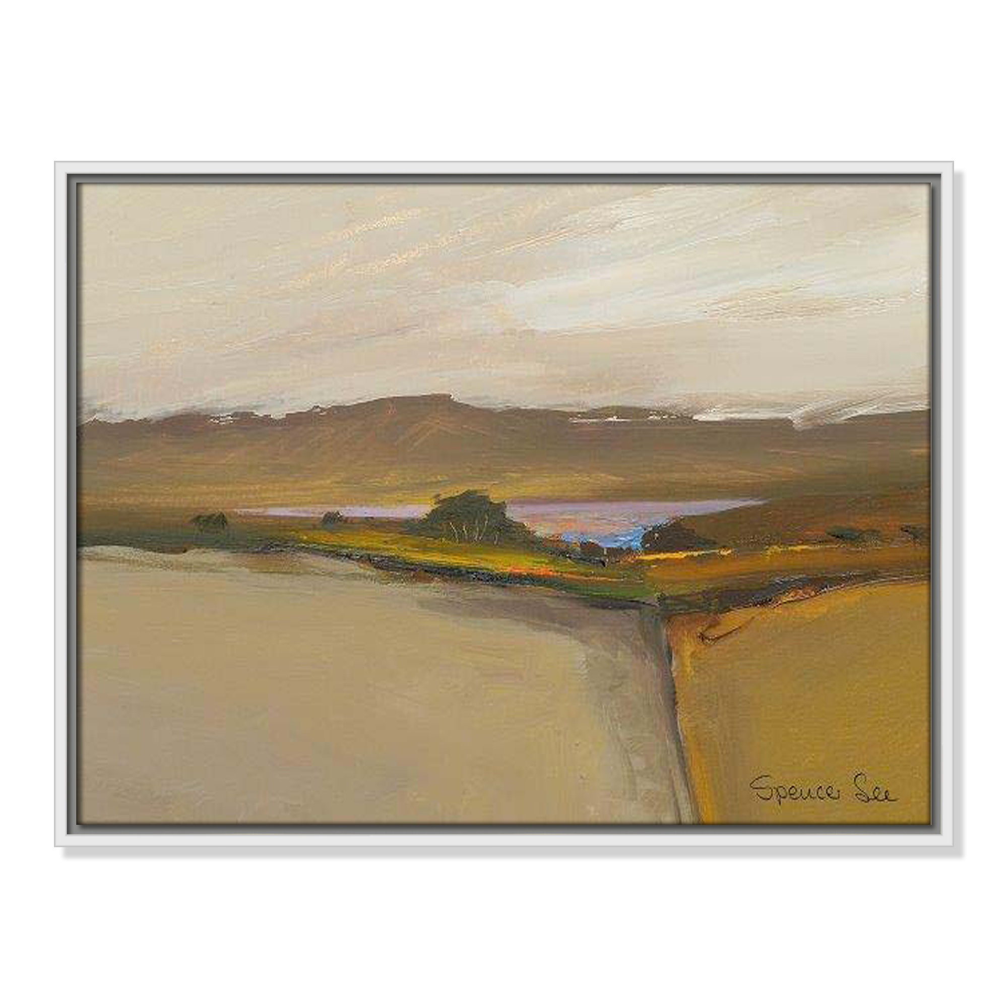 Heaven And Earth IV by Spencer Lee, White Framed, 19.5'' H x 25.5'' W x 2'' D