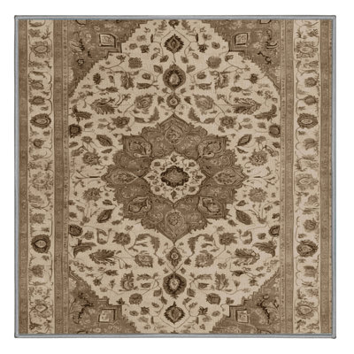 Machine Washable Tabriz Gray Area Rug