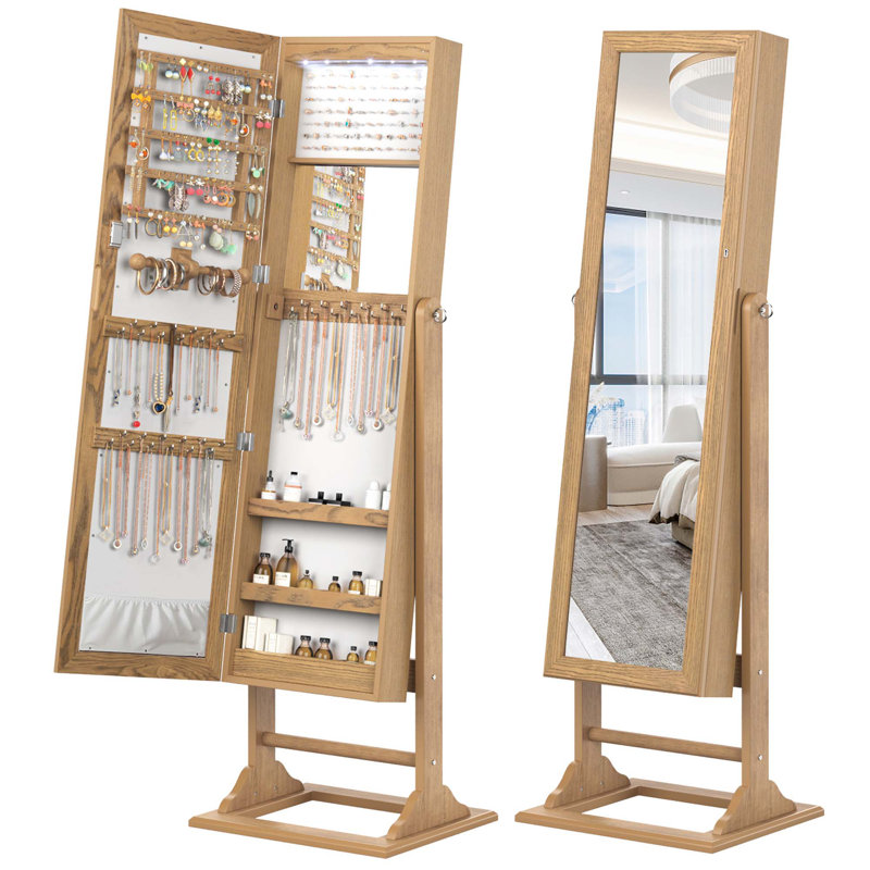 Armoire pour bijoux Leslea, Naturel