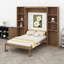 Lit escamotable en bois avec amplement de tablettes de rangement réglables, armoires fermées et conception pliable élégante