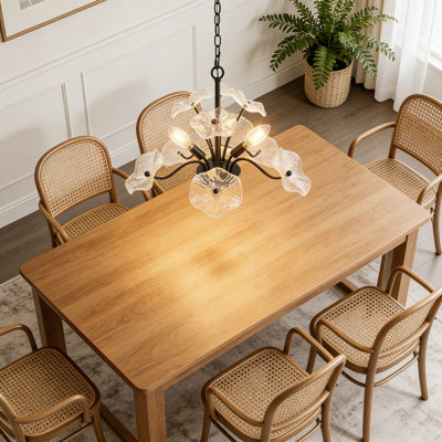Lustre moderne de style Mid-Century avec abat-jour en verre fleuri, luminaire suspendu noir mat à 3 lumières pour la salle à manger, la cuisine, le salon, la chambre à coucher, le couloir et le porche
