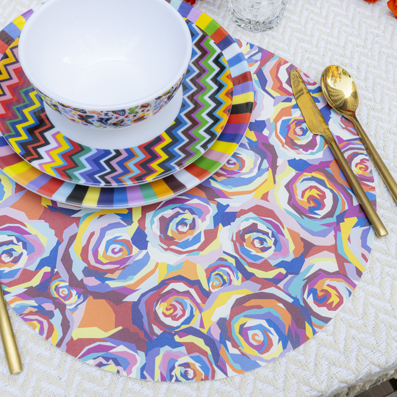 Multi Coloured Roses Dinner Plate