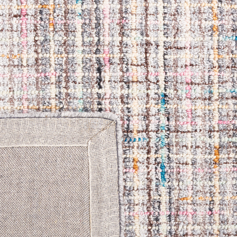 Broseley Hand Tufted Wool/Cotton Area Rug in Pink/Brown, Rectangle 6' x 9'
