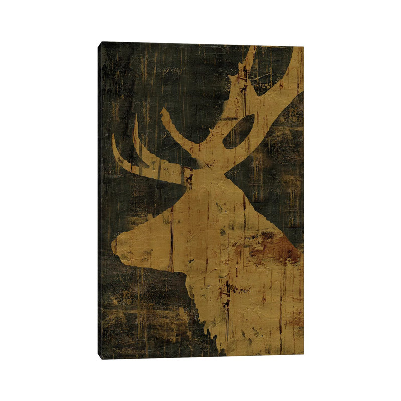 Rustic Lodge Animals Deer by Marie Elaine Cusson - Wrapped Canvas Painting, 101.6 cm H x 66.04 cm W x 3.175 cm D